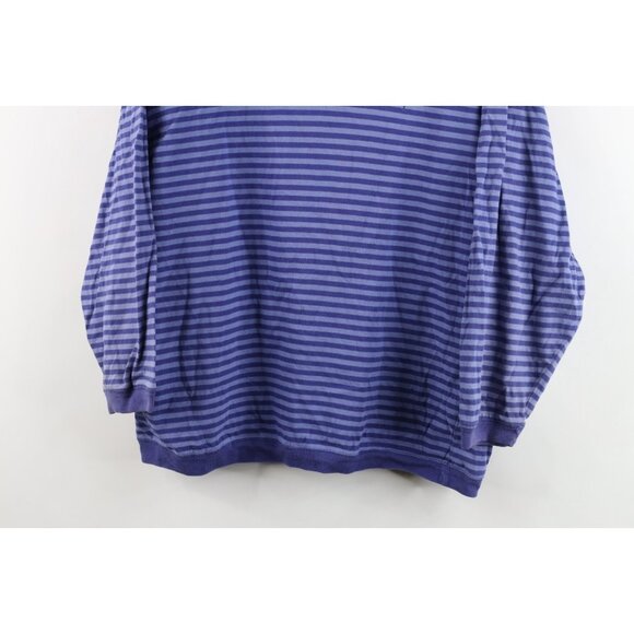Vintage 90s Esprit Womens Small Spell Out Babydoll Striped Hoodie T-Shirt Purple - Picture 3 of 10
